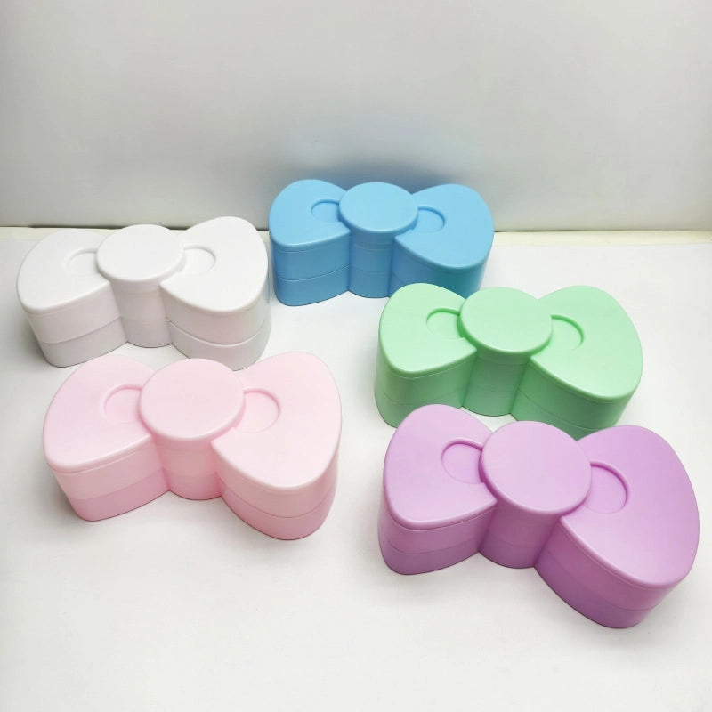 Elegant Lady Minimalist Solid Color Bow Knot PP Plastic Storage Box Makeup Organizers