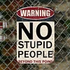 Warning No Stupid People Beyond This Point  - Vintage Metal Signs(8*12Inch/12*16Inch) - Warning