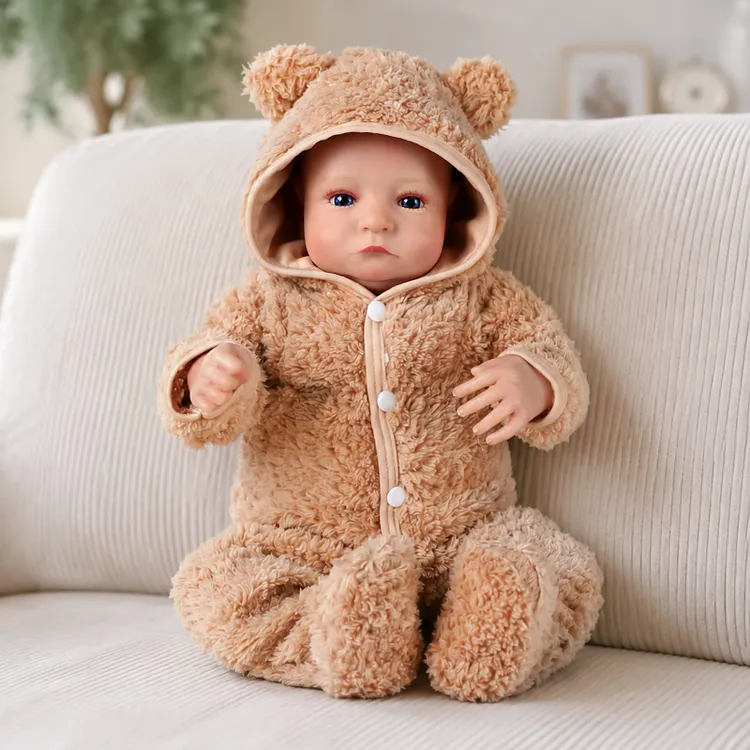Babeside Aiden 20" Lifelike Vinyl Reborn Baby Boy Doll &ndash; Plush Teddy Bear Outfit Gift