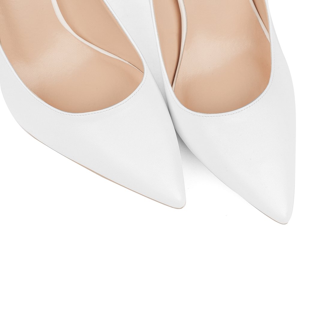 3.94“ Women's Pointy Toe Middle Heels Party Wedding Pumps Matte Shoes-MERUMOTE