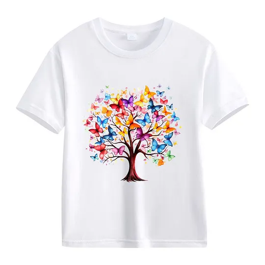 【2Y-13Y】Colorful Butterfly Tree Of Life Kids' T-Shirt