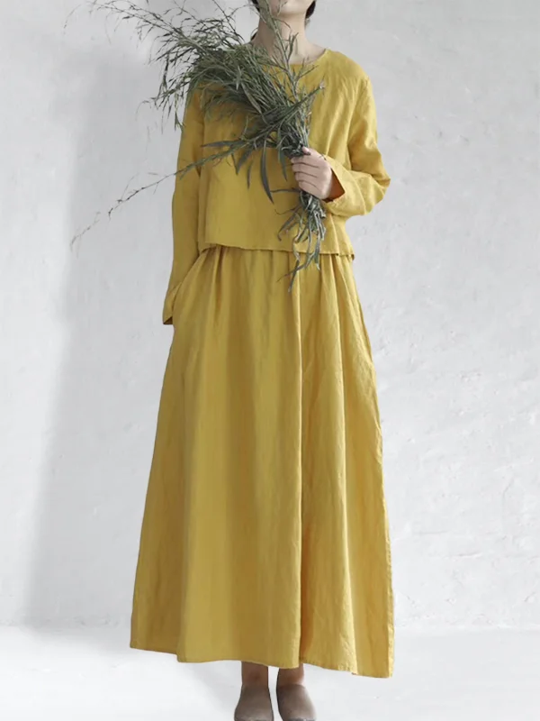 Suit Like Solid Pleated Maxi Dress