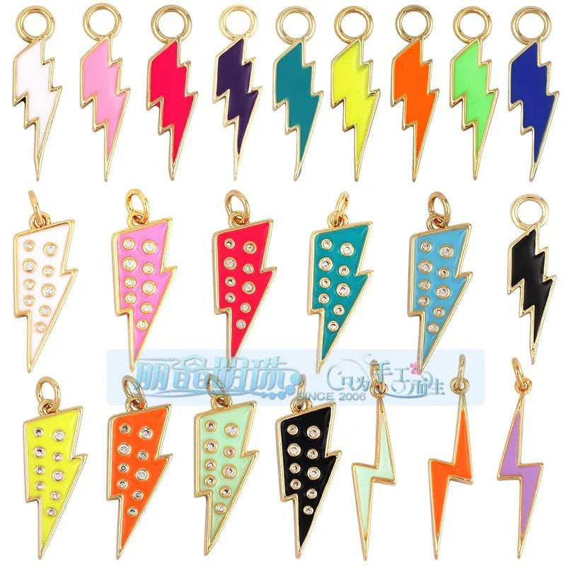 1 Piece 27*7.5mm 6*24mm Copper Lightning Pendant Jewelry Accessories