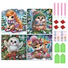(US Local)4pack Xmas Animal-Crystal Rhinestone Diamond Painting(30x30cm)