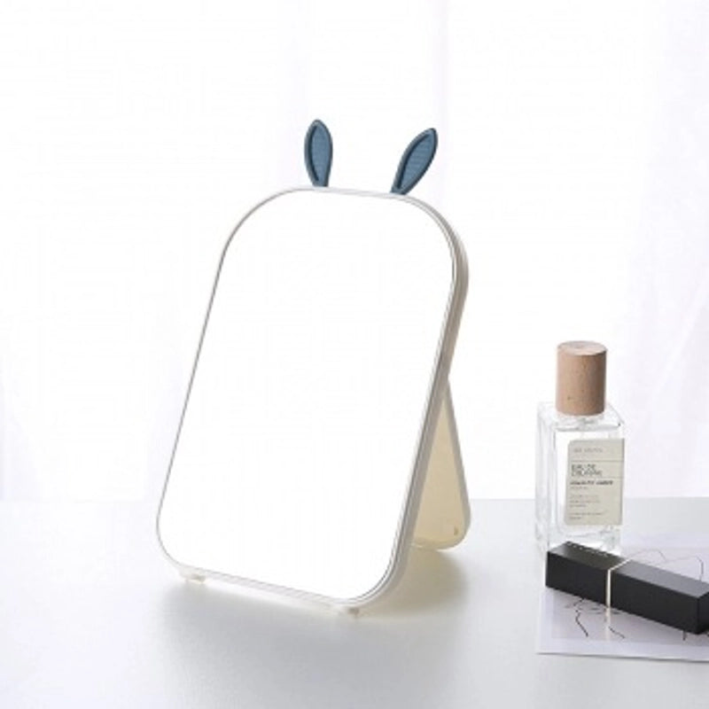 Desktop Makeup Mirror Rabbit Ear Dressing Mirror Portable Folding Desktop Princess Mirror Rectangular Mirror Simple Fashion Mirror
