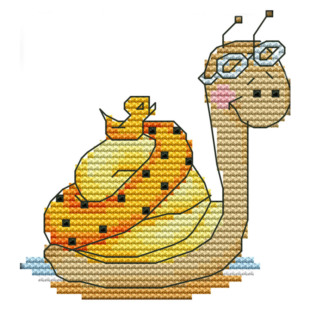 

Snail Launching - 14CT Stamped Cross Stitch - 13*13CM, 501 Original