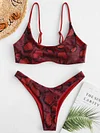 ZAFUL 2019 Hot New Arrival Sexy Bikinis Snakeskin Print High Leg Bikini Set Women Swimsuit Swimwear Wear on both sides Biquini