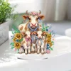 Diamond Painting Acrylic Cow Family Tabletop Ornaments Kit