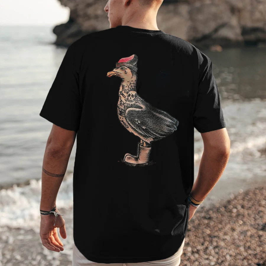 Seagull In Shoes Printed Men's T-shirt
