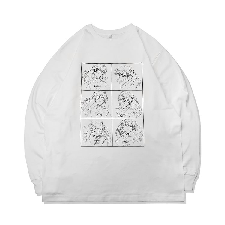Pure Cotton Evangelion Asuka Long Sleeve T-shirt weebmemes