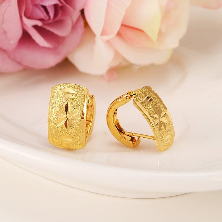 24k 2pairs  Romantic  Ethiopian/Nigerian earrings African earrings Gold filled earrings For Women
