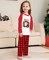 Family Christmas Parent Child Cartoon Plaid Print Long Sleeve Pajamas