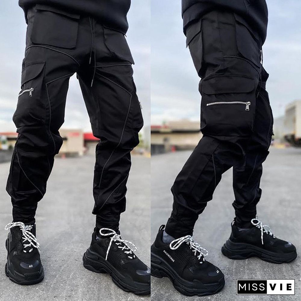 Reflective Stitching Casual Sports Overalls