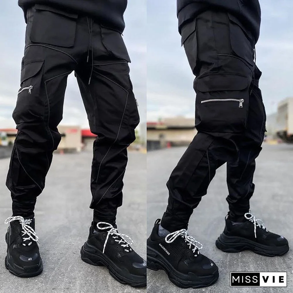 Reflective Stitching Casual Sports Overalls