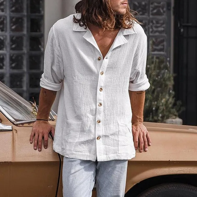 Men's Loose Vintage Button Shirt 07757161X