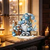 Diamond Painting Acrylic Single Sided January Snowflakes Gnome Gnome Ornaments Tabletop Home Office Decor