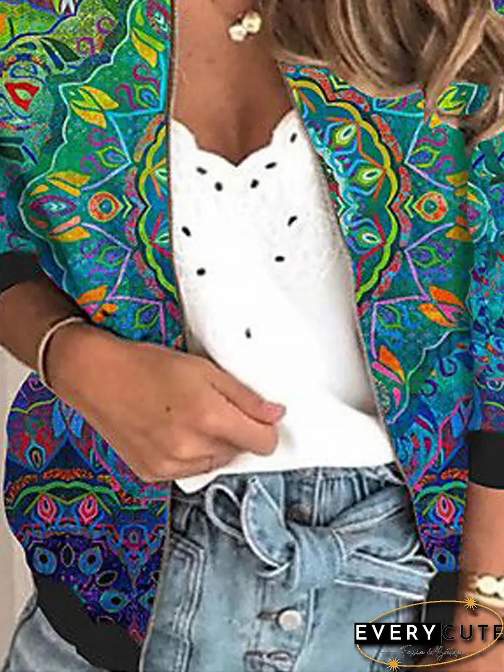 Ethnic Loose Jersey Other Coat
