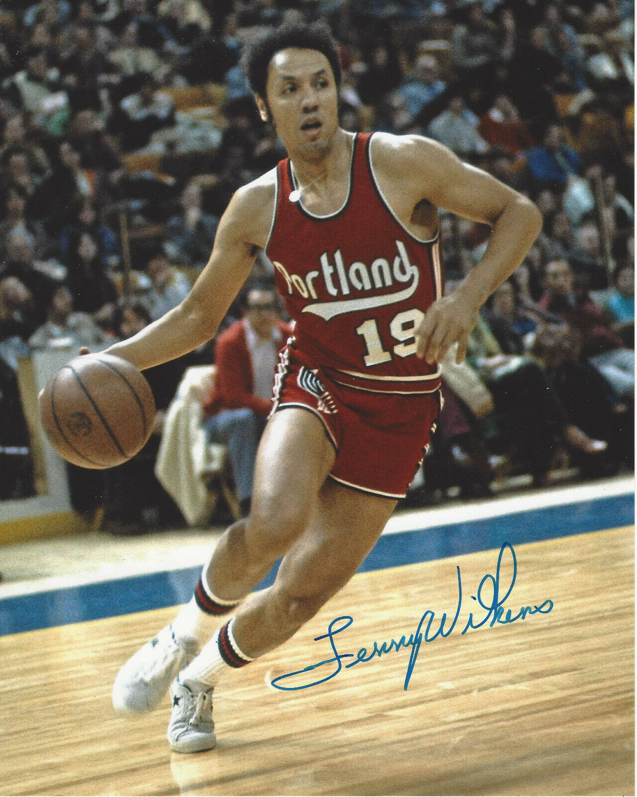 LENNY WILKENS PORTLAND TRAILBLAZERS SIGNED AUTHENTIC 8x10 Photo Poster painting w/COA HOF COACH