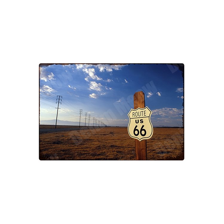 Classic American Route 66 - Vintage Tin Signs/Wooden Signs - 7.9x11.8in & 11.8x15.7in