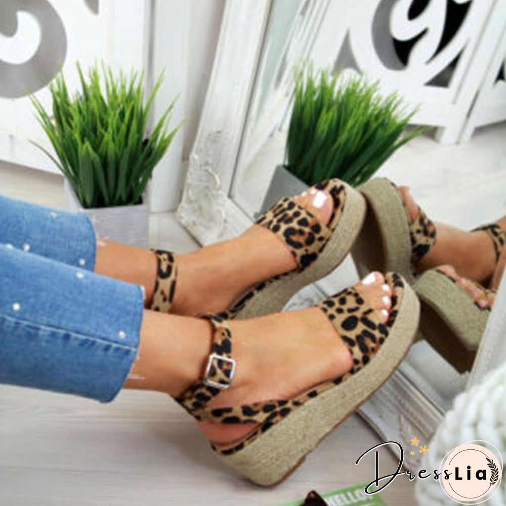 Women's Sommer Wedge Platform Sandals Beach Strap Sandal Casual Peep Toe Sandals