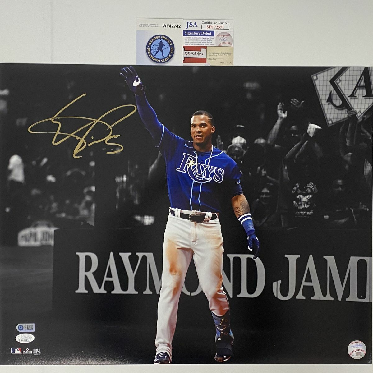 Autographed/Signed WANDER FRANCO Tampa Bay Rays 16x20 Baseball Photo Poster painting JSA COA #2