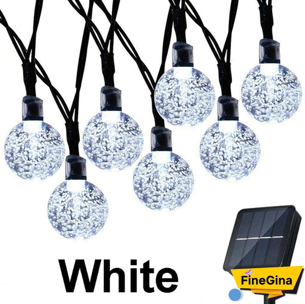 Solar String Lights Garden Outdoor String Lights Waterproof Crystal Ball Fairy Lights, Decoration Lighting for Home, Garden, Patio, Yard, Christmas