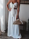 Lace-Up Strapless Wide Leg Suits