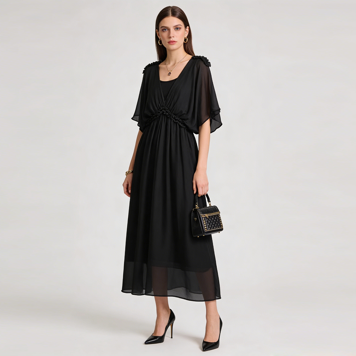 Summer Silk Dress Pleated Decoration For Vacation REAL SILK LIFE