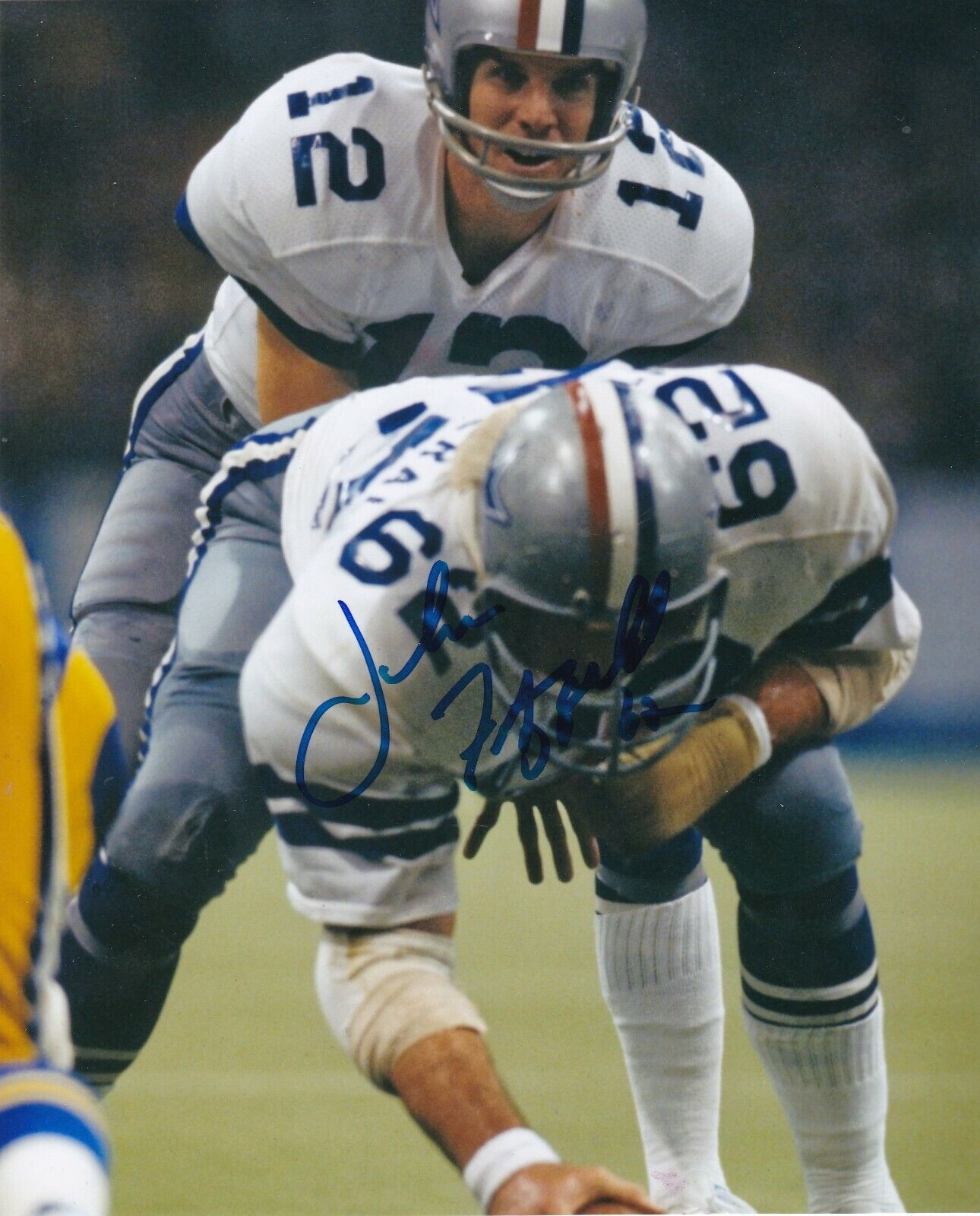 JOHN FITZGERALD DALLAS COWBOYS ACTION SIGNED 8X10