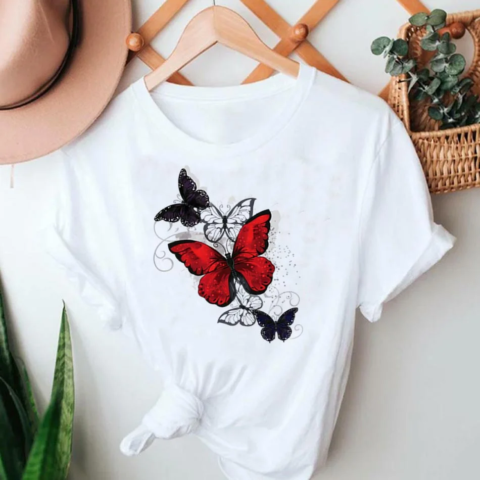 Colorful Butterfly Iron On Transfer For Clothing A-level Washable Thermal Sticker Beautiful Flower Patches On Clothes Decoration