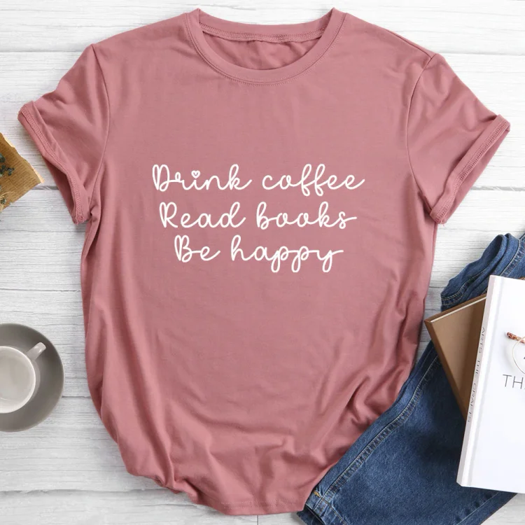 20oz Drink Coffee Read Books Be Happy Tumbler, Hot Pink