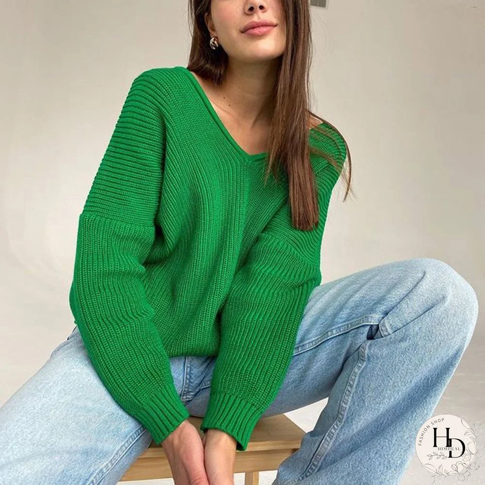 Loose Lazy V-neck Pullover