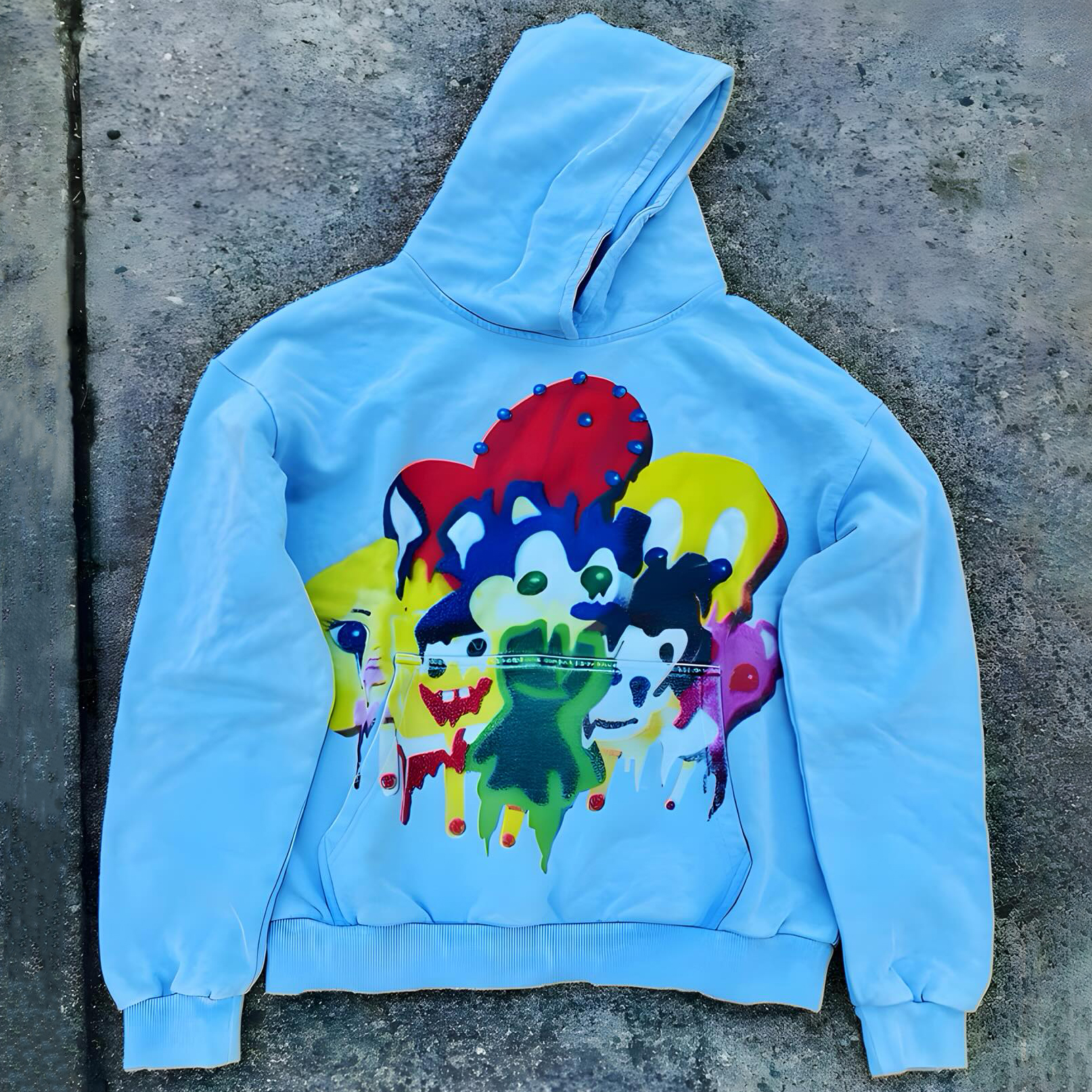 Multicolor Print Long Sleeve Hoodies