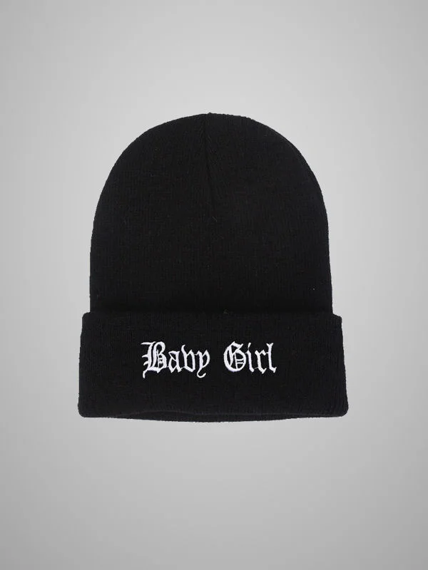 Hip-pop Style BABY GIRL Embroidered Knitted Cuffed Beanie