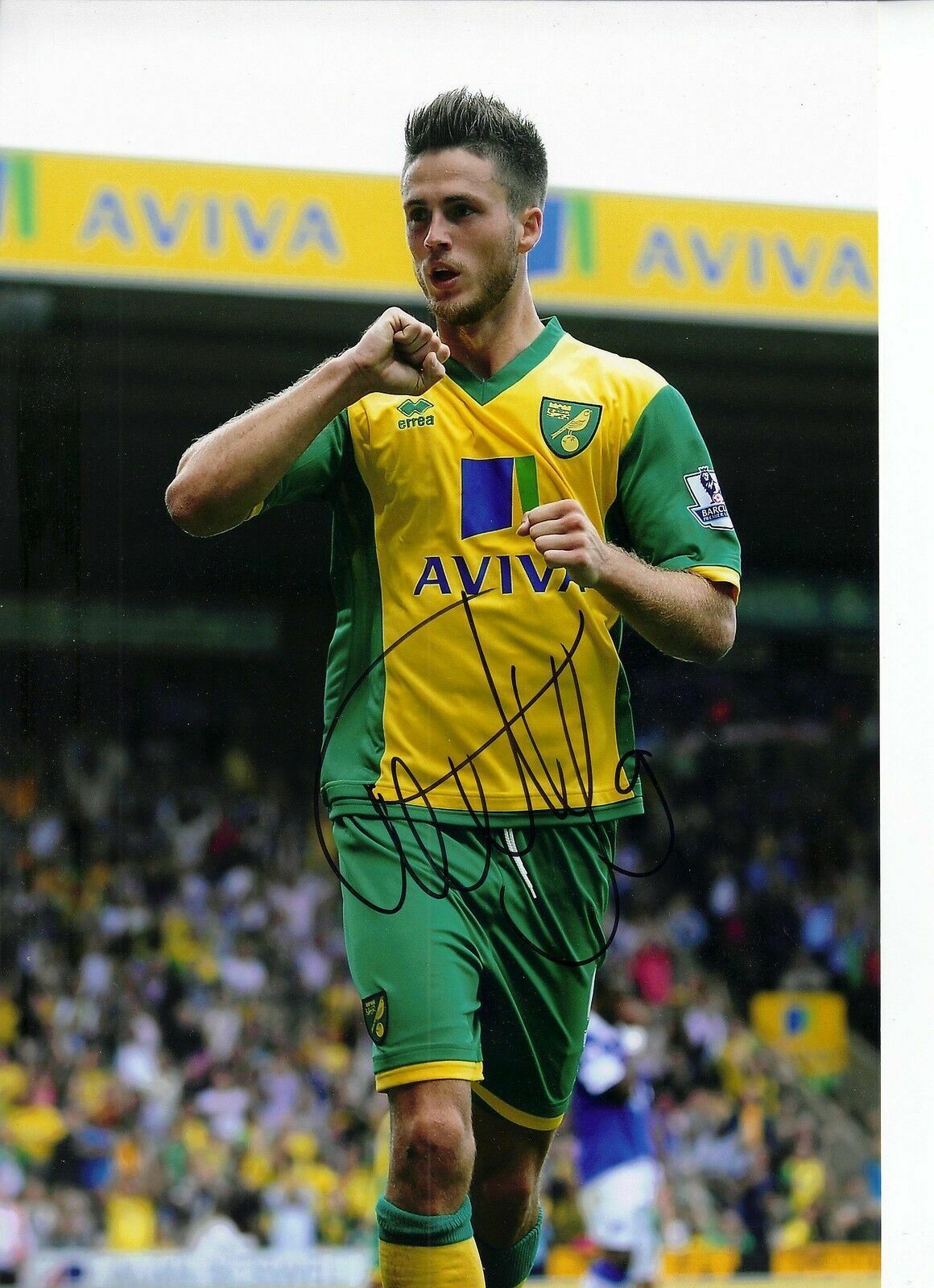 Ricky van Wolfswinkel Signed 12X8 Photo Poster painting Norwich City AFTAL COA (1621)