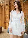 High Waist Loose Vacation Lace Mini Dress