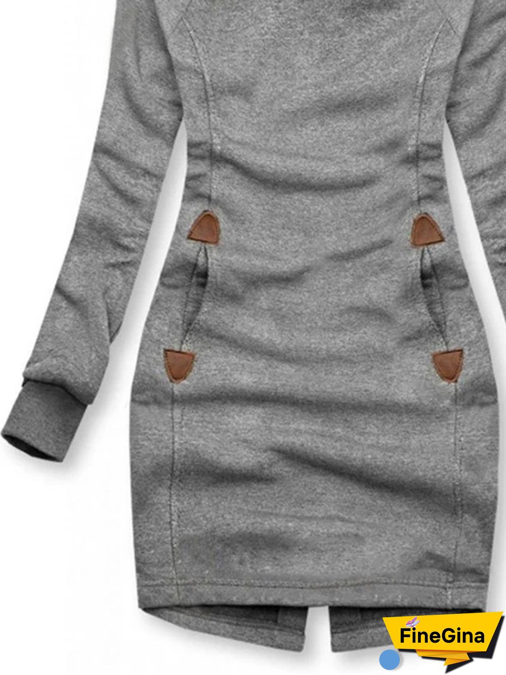 Gray Jersey Hoodie Casual Sweatshirts