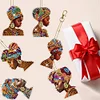 6Pcs DIY Diamond Painting Indian Beauty Keychain