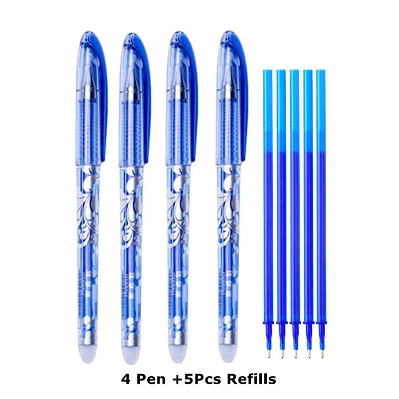 Erasable Pen Refills Rod Set 0.5mm Needle/0.7mm Bullet tip Washable Handle Erasable Ballpoint Pen for School Pen Writing Tools