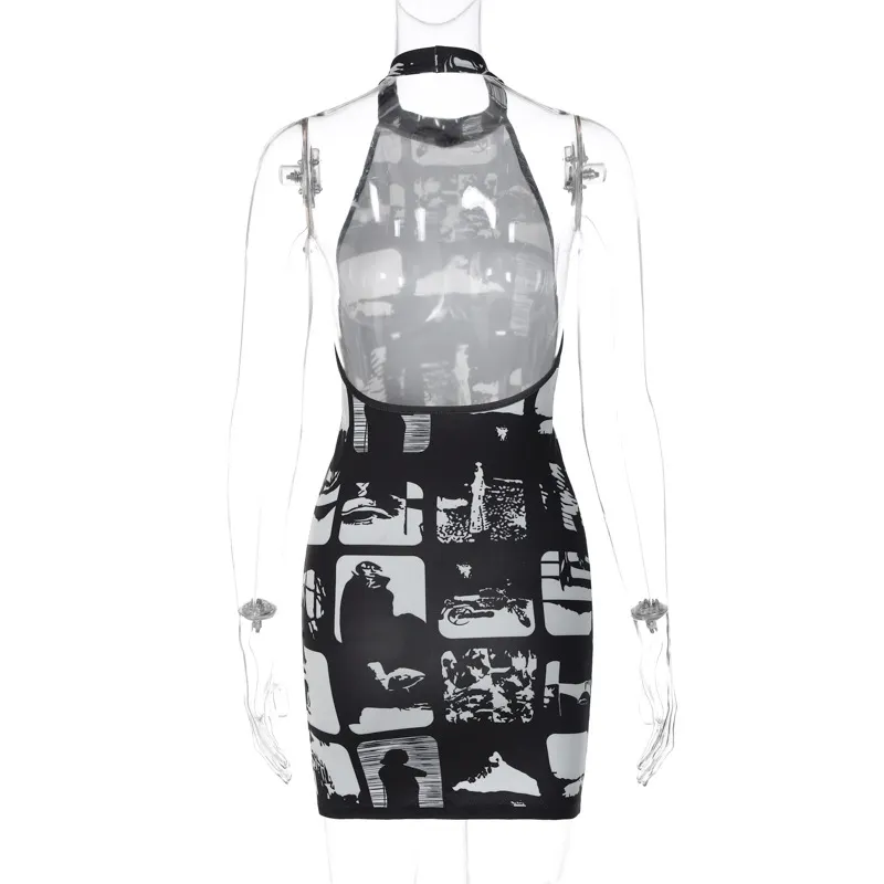 Women Clothing Summer Sexy Sexy Backless Slim Fit Sheath Dress