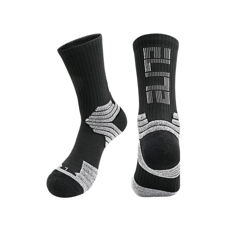 Elite Non-slip Basketball Stockings Practical Breathable Running Thickened Towel Bottom Mid-calf Socks Sweat-absorbent Sports Men And Women Socks