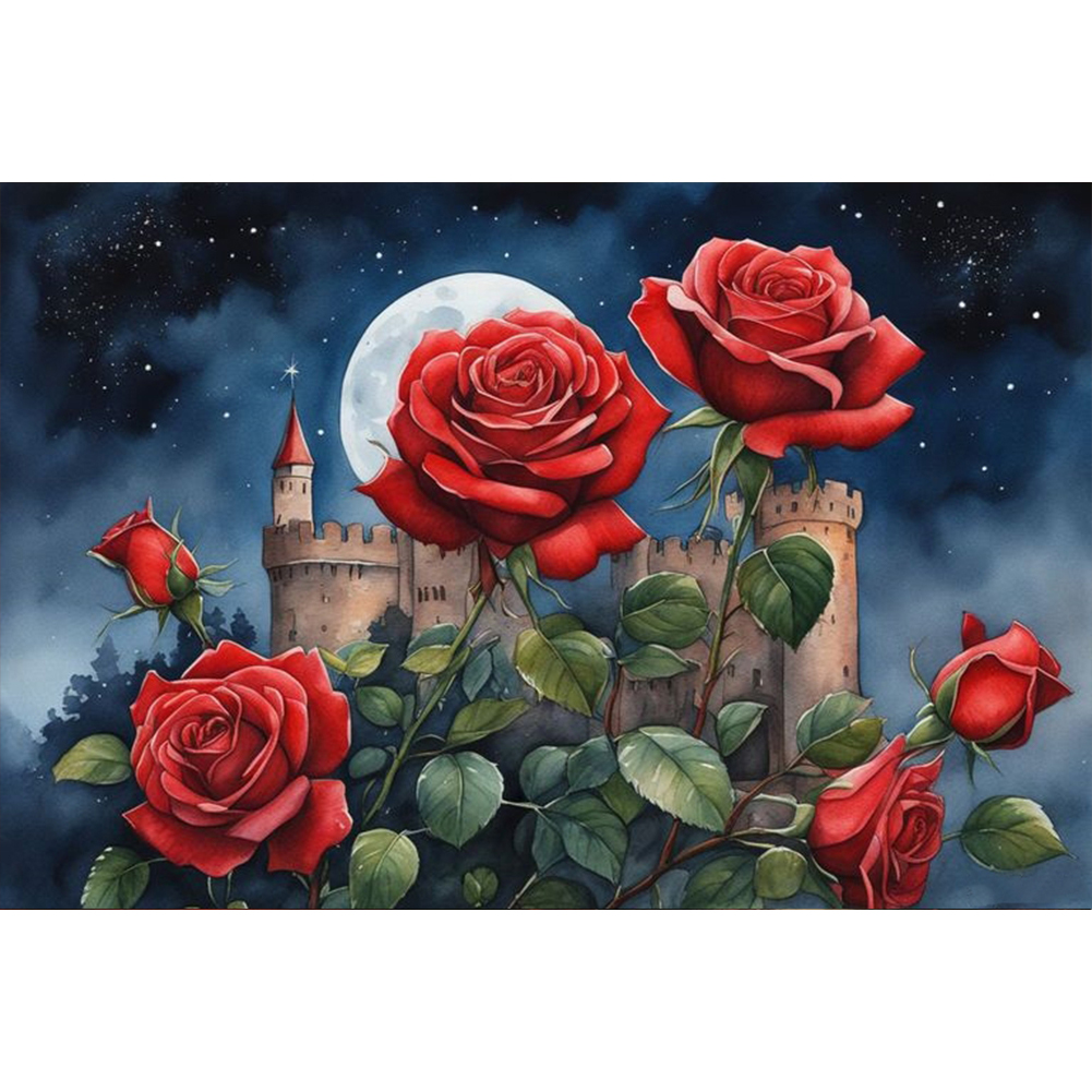 Roses On The Wall - Painting By Numbers - 60*40CM gbfke