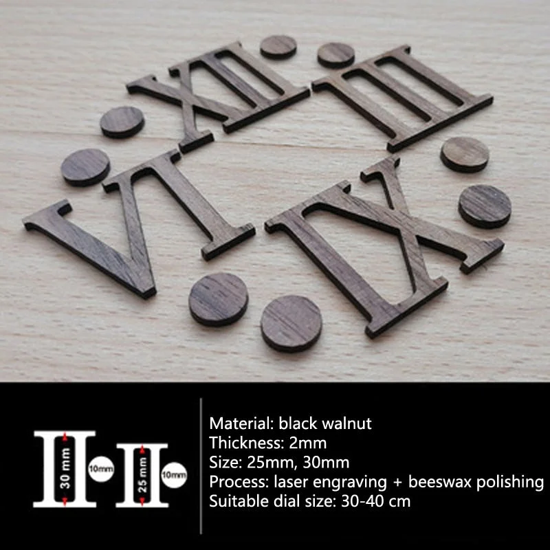 Solid Wood Wall Clock Parts Classic Wooden DIY Home Decor Clock Repair Accessories Clocks Numbers & Point Repair Essential Tools