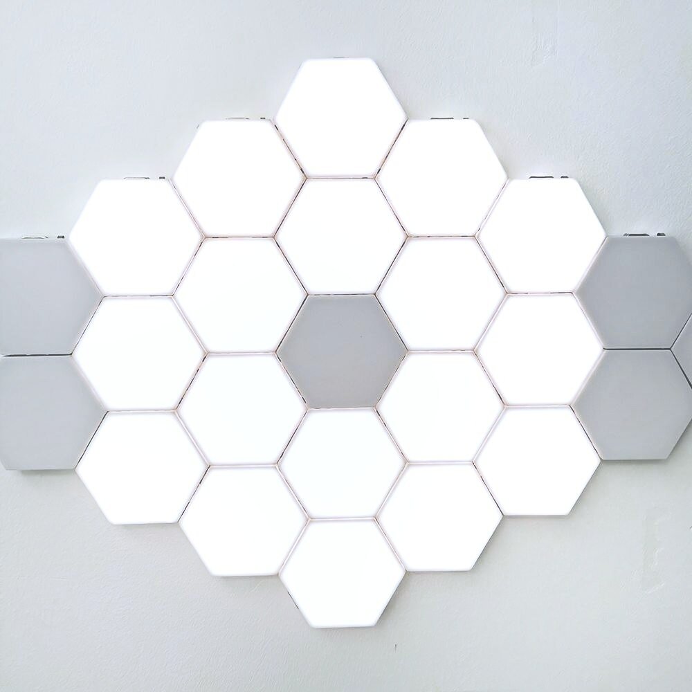 Nordic LED Night Light Quantum Modular Sensitive Lamp Modern White Hexagon LED Night Light Magnetic DIY Indoor Lighting Fixtures
