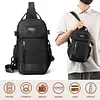 Men Casual Chest Bag Multi Pocket Multifunction Waist Bag Waterproof Commute Bag