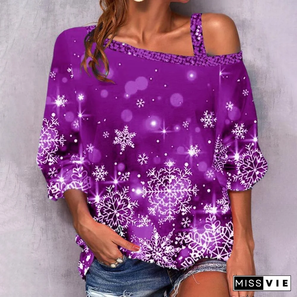 Leisure Snowflake Hollow Shoulder Top