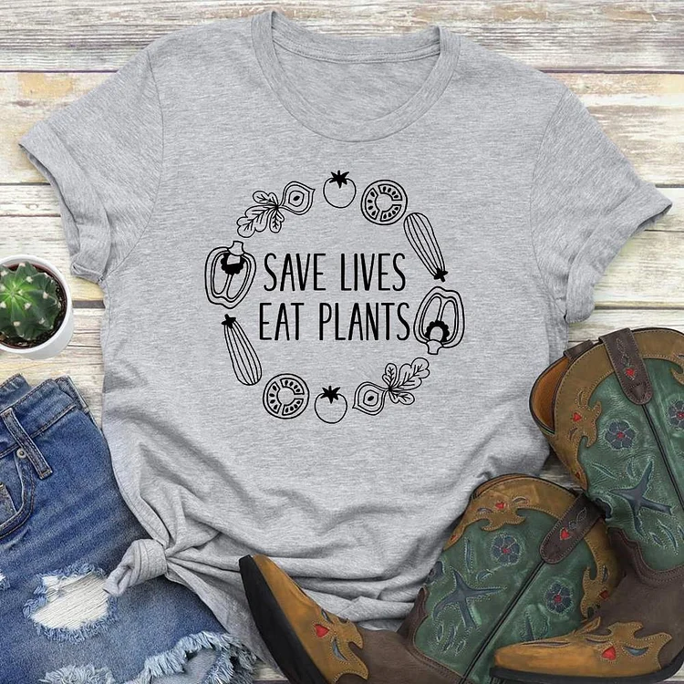 Save Lives Eat Plant  T-Shirt Tee-04560-Annaletters