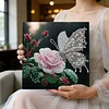 DIY Pearl Painting Butterfly for Home Wall Decor with Frame(25x25cm)