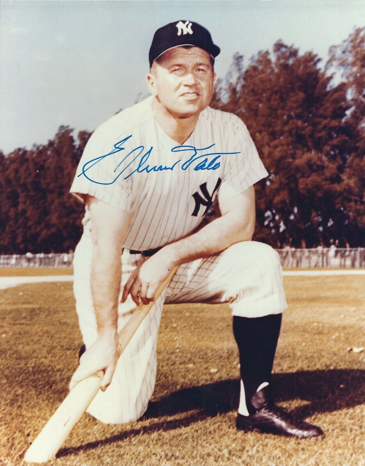 Signed 8x10 ELMER VALO New York Yankees Autographed Photo Poster painting- COA