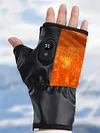 Rechargeable USB Fingerless Heated Gloves w/3 Heating Levels for Sports Skiing